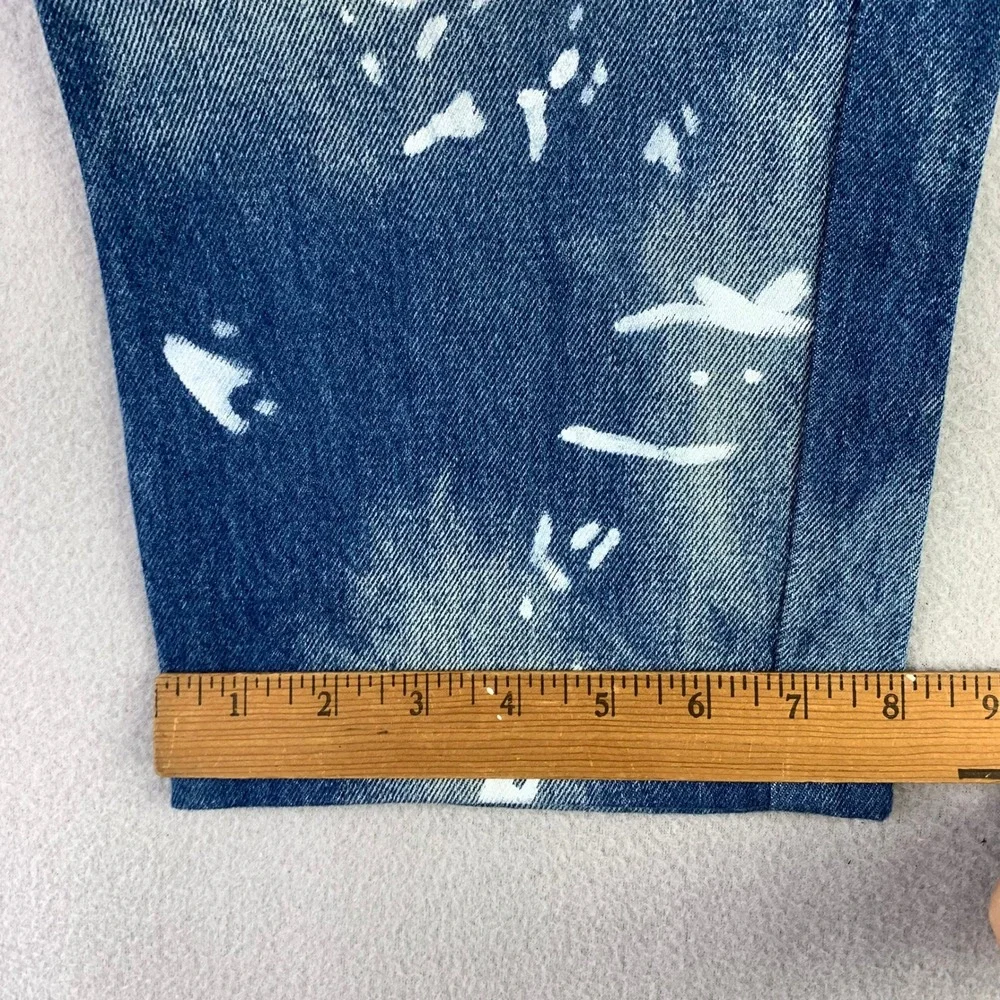 Levis 501 Original Jeans Mens W38 L30 Blue Paint Splatter Straight Leg Denim